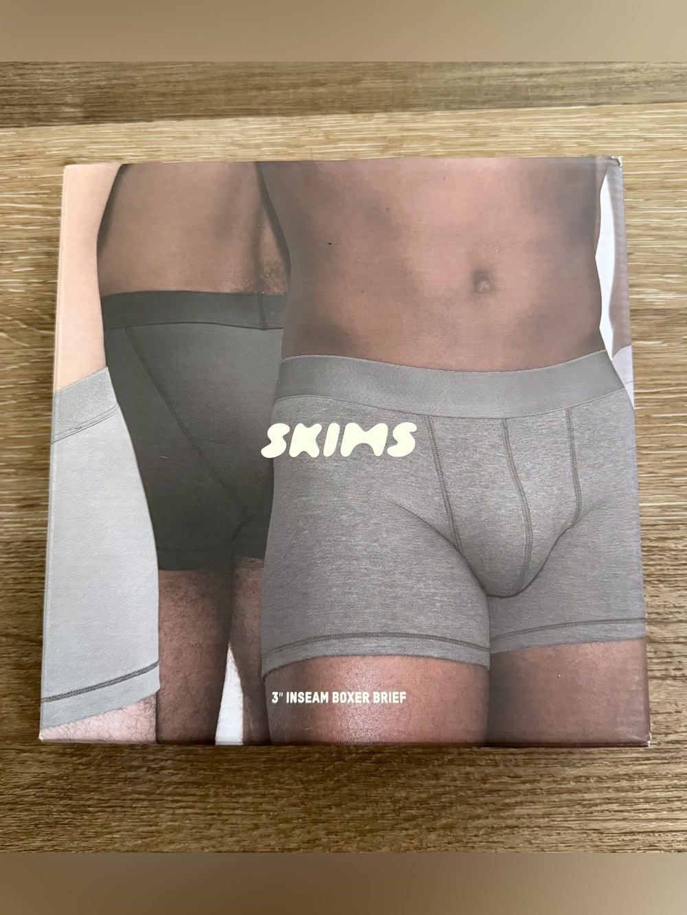 SKIMS 3 Pack Sky Verdant Grey Cotton Blend 3" Boxer Brief Underwear LARGE NWT